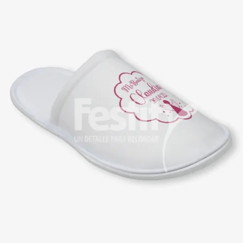 Pantufla 1 tinta para Bautizo Claudia