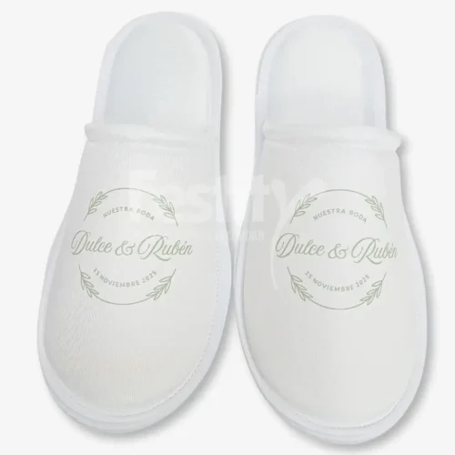 Pantufla 1 tinta para Boda Dulce y Rubén