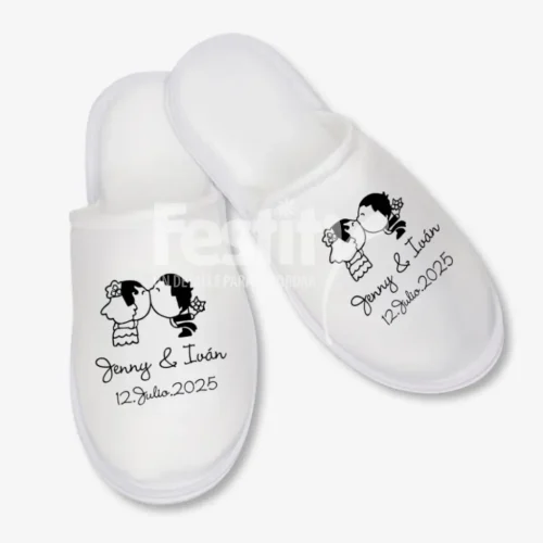 Pantufla 1 tinta para Boda Jenny e Ivan