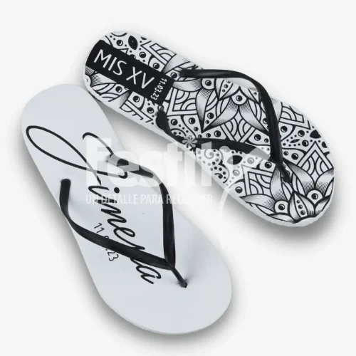 Sandalia 1 tinta para XV Jimena negro